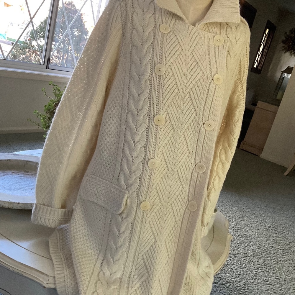 Ralph Lauren Cream Cable Knit Coat